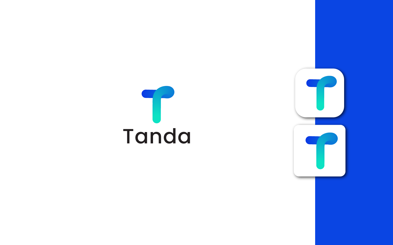 Blendy Glossy Letter T Logo Design With Mobile App Icon Design