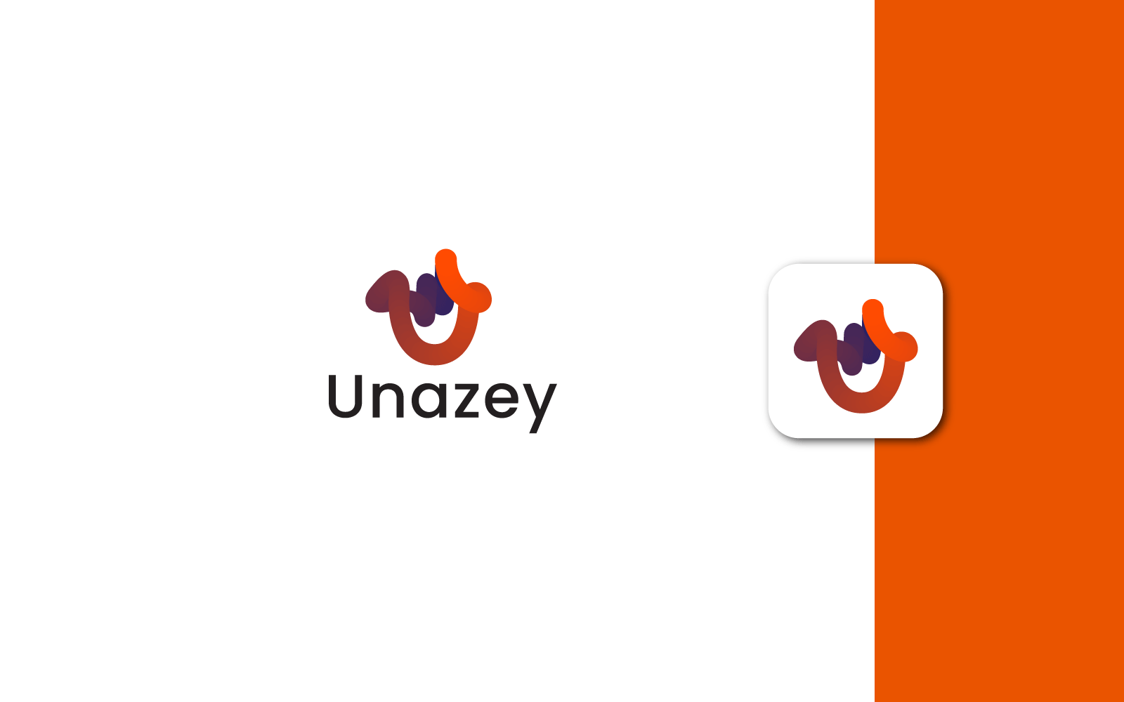 Blendy Glossy Letter U Logo Design With Mobile App Icon Design