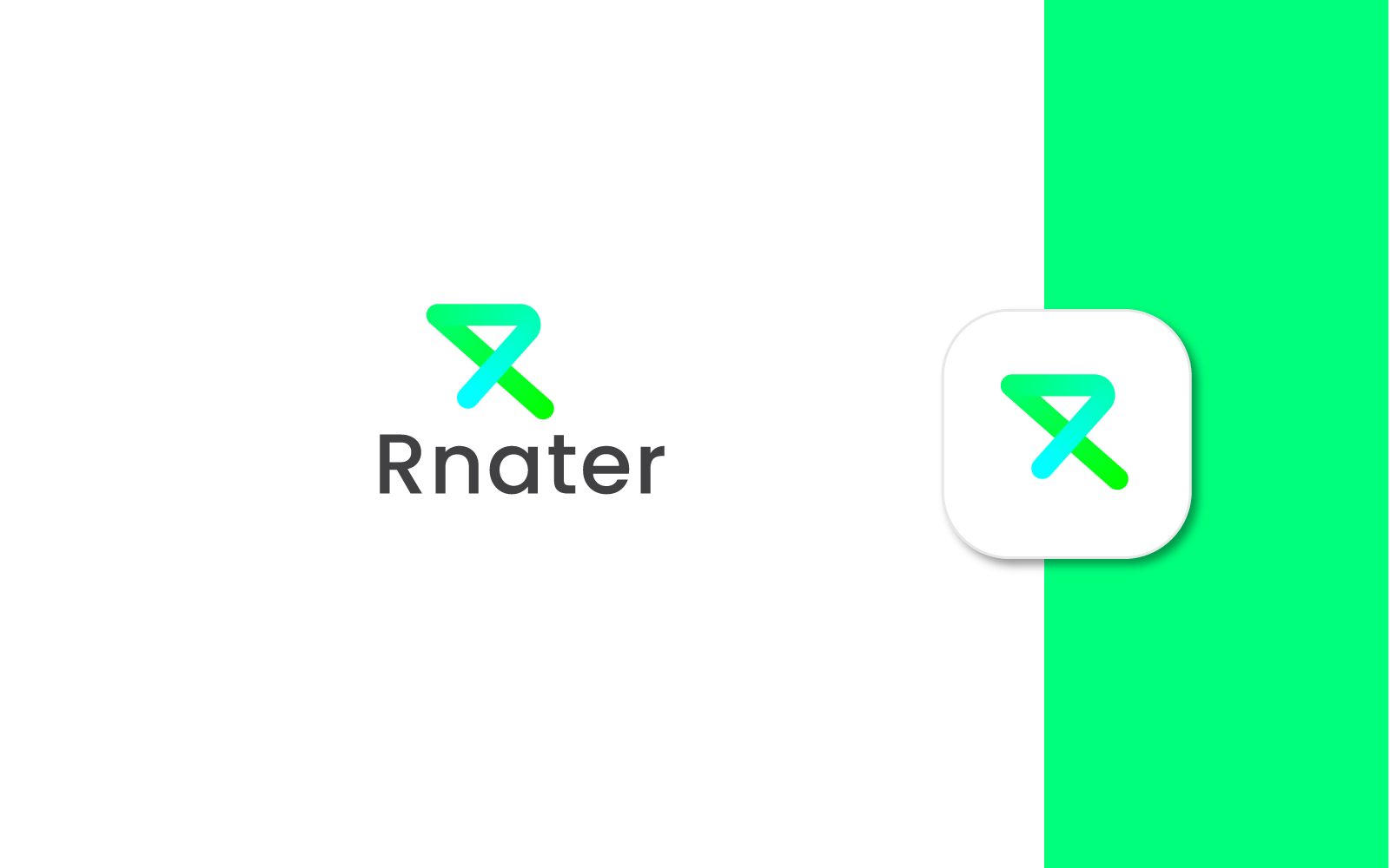 Blendy lesklý design loga písmeno R s designem ikony mobilní aplikace