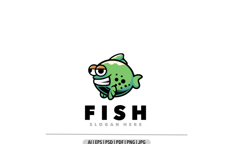 Cute Puffer fish logo design Logo Template