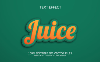Juice 3D Editable Vector Eps Text Effect Template