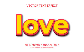 Love Editable Vector Eps 3D Text Effect Template Design