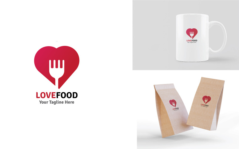 Love food logo template. food logo. Logo Template