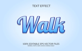 Walk 3D Editable Vector Eps Text Effect Template