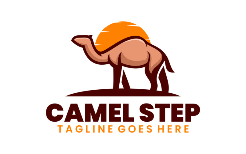 Camel Step Simple Mascot Logo Logo Template