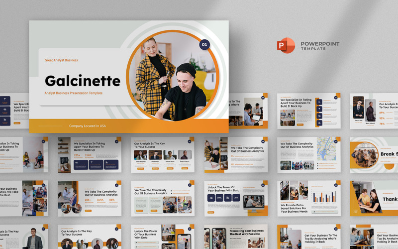 Galcinette - Business Analysis Powerpoint Template PowerPoint Template