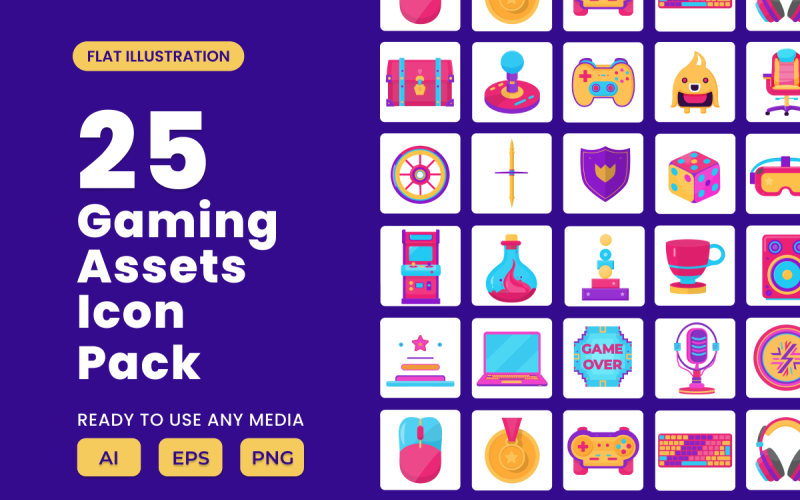 Gaming Asset 2D Icon Illustration Set Vol 1 Vector Graphic