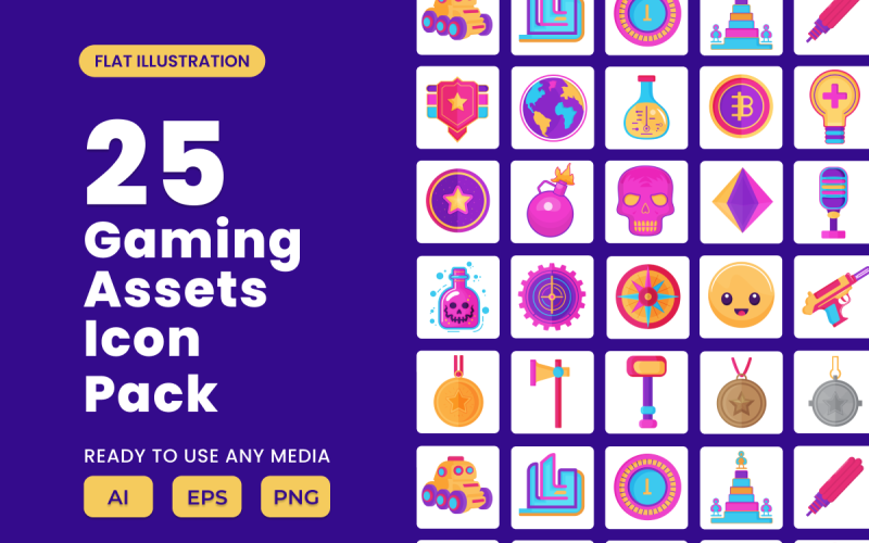 Gaming Asset 2D Icon Illustration Set Vol 2 Vector Graphic