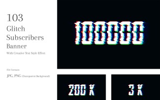 Glitch Subscribers Banners Design Set 82