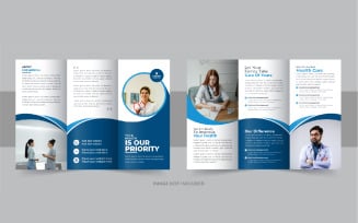 Healthcare or medical trifold brochure design layout