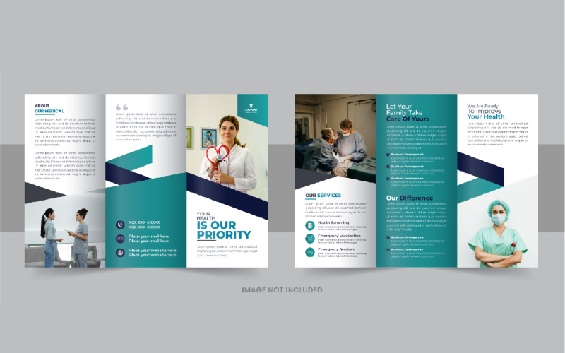 Healthcare or medical trifold brochure template Corporate Identity