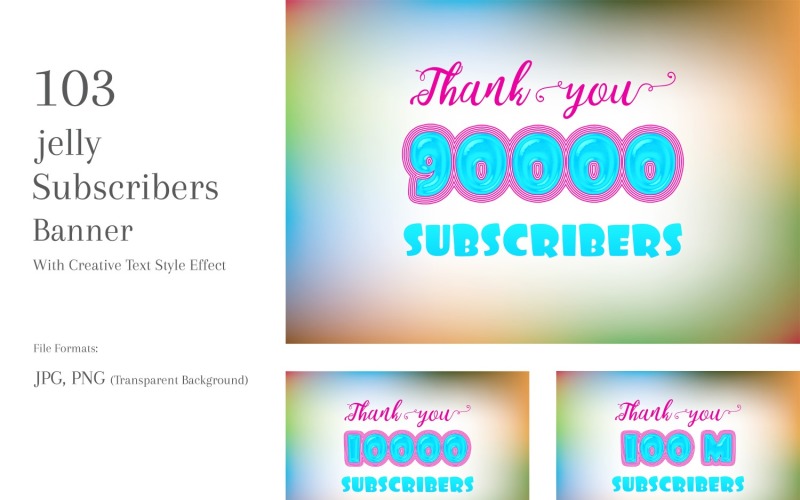 Jelly Subscribers Banners Design Set 79 Social Media