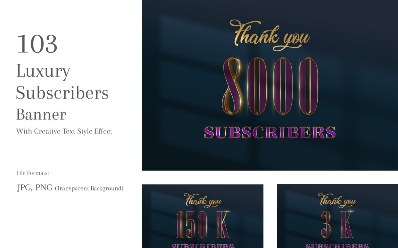 Luxury Subscribers Banners Design Set 52 Social Media