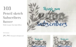 Pencil sketch Subscribers Banners Design Set 69