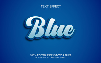 Blue 3D Editable Vector Eps Text Effect Template
