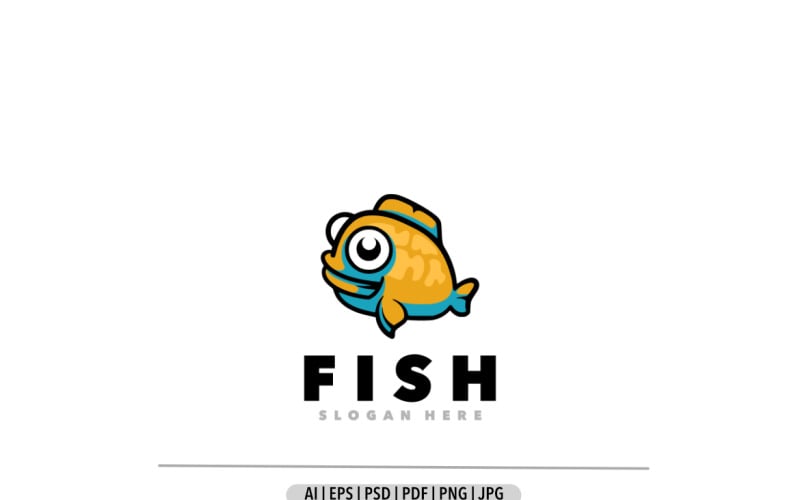 Cute fish logo design template Logo Template