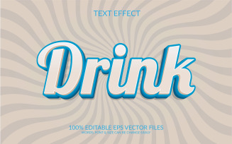 Drink 3D Vector Eps Text Effect Template Design