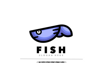 Fish ocean simple logo design