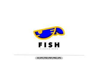 Fish simple design logo illustration