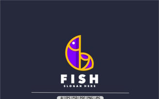 Fish simple logo design unique