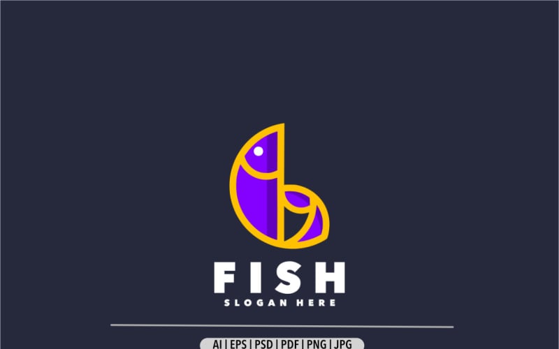 Fish simple logo design unique Logo Template