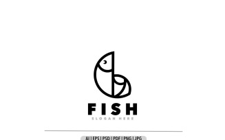 Fish simple unique logo design