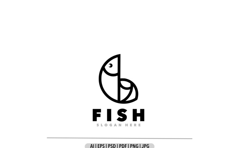 Fish simple unique logo design Logo Template