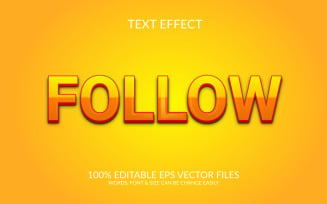 Follow 3D Editable Vector Eps Text Effect Template