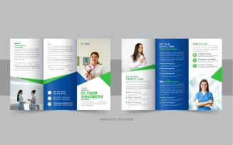 Healthcare or medical trifold brochure template layout