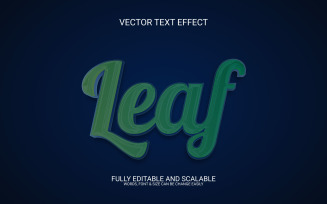 Leaf 3D Editable Vector Eps Text Effect Template
