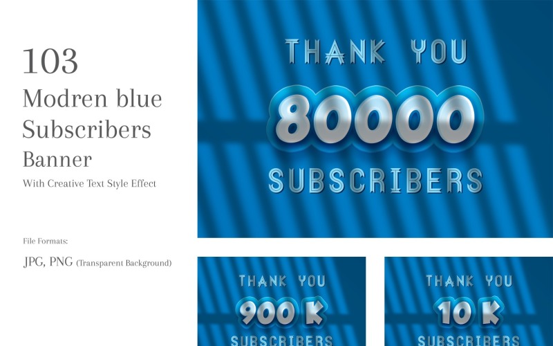 Modren blue Subscribers Banners Design Set 91 Social Media