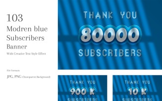 Modren blue Subscribers Banners Design Set 91