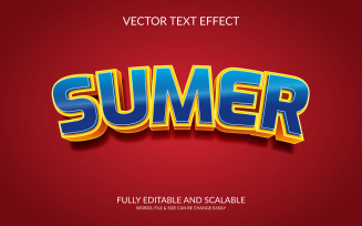 Summer 3D Editable Vector Eps Text Effect Template