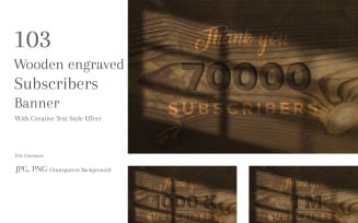Wooden engraved Subscribers Banners Design Set 96