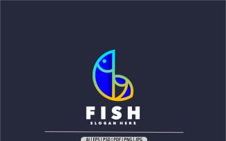 Fish gradient logo design template