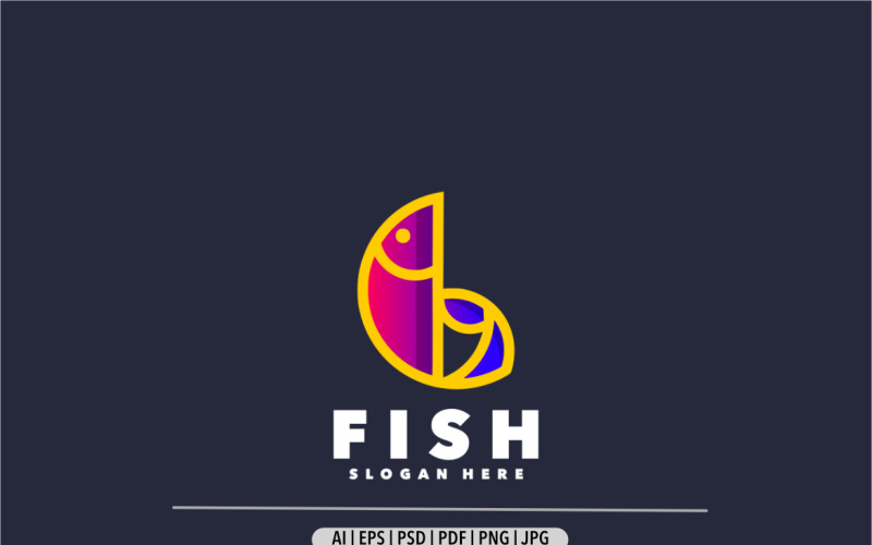 Fish gradient logo simple colorful Logo Template