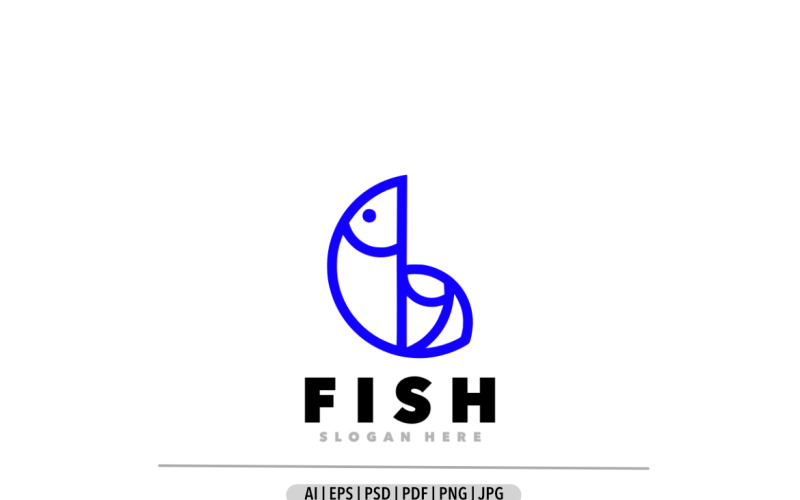 Fish line design logo unique Logo Template