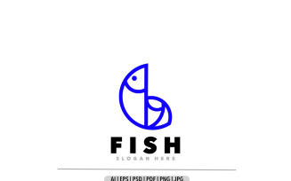 Fish line design logo unique
