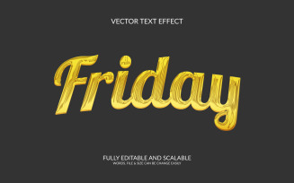Friday 3D Editable Vector Eps Text Effect Template