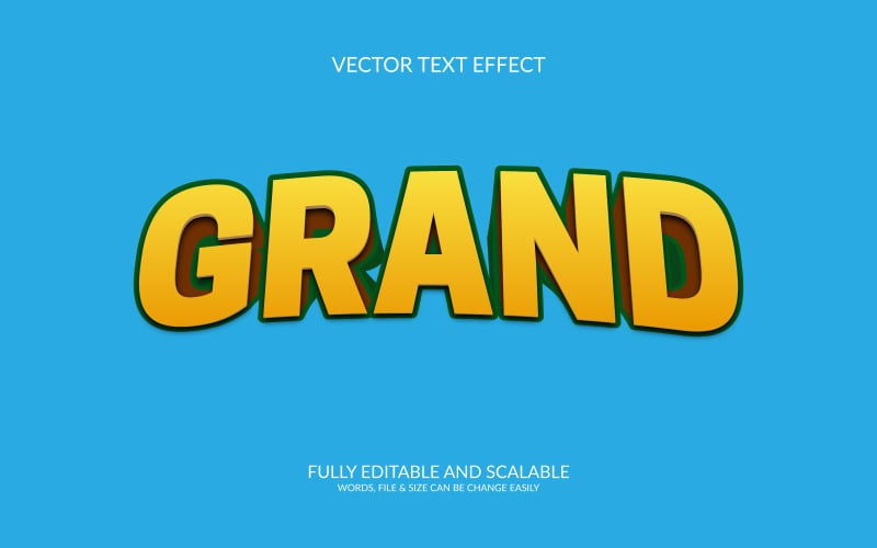 Grand 3D Editable Vector Eps Text Effect Template Illustration