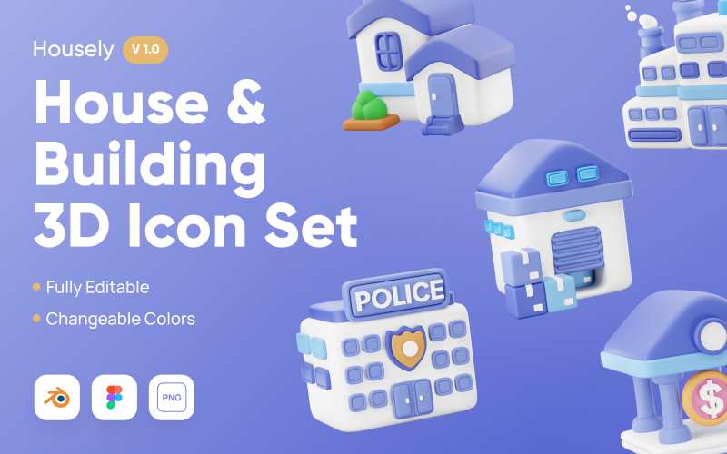 Housely - 3D House Icon Pack Model