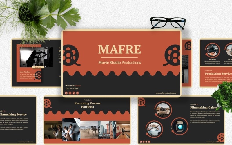 Mafre - Movie Production Powerpoint Template PowerPoint Template