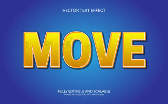 Move 3D Editable Vector Eps Text Effect Template