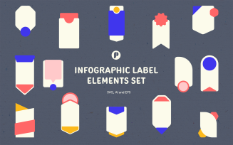 Soft Infographic Label Elements Set