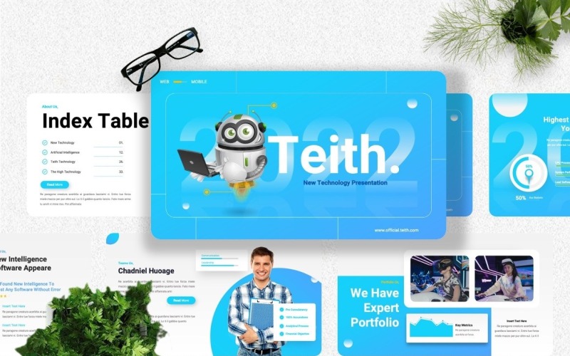 Teith - Technology Googleslide Template Google Slide
