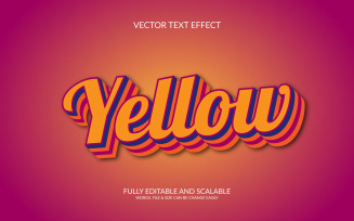 Yellow 3D Editable Text Effect Template Design