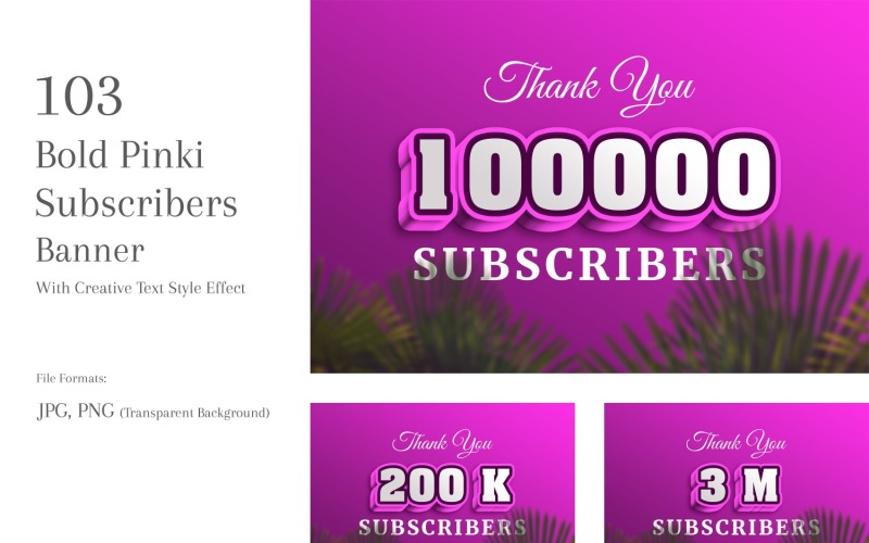 Bold Pinki Subscribers Banners Design Set 142 Social Media