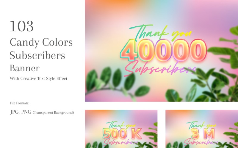 Candy Colors Subscribers Banners Design Set 112 Social Media