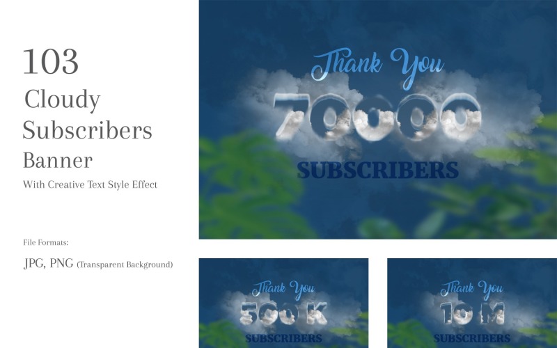 Cloudy Subscribers Banners Design Set 139 Social Media