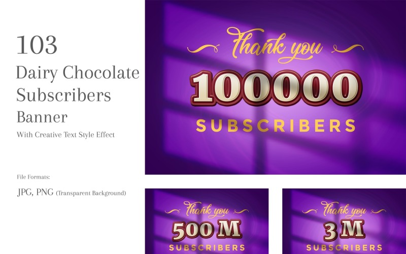 Dairy Chocolate Subscribers Banners Design Set 140 Social Media